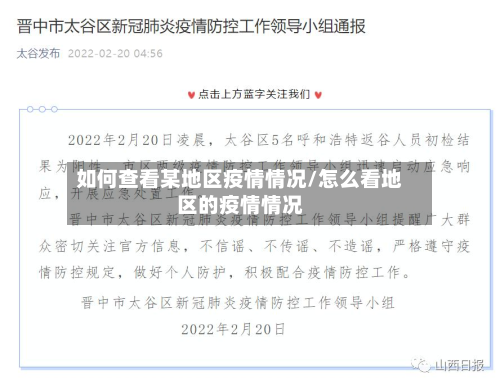 如何查看某地区疫情情况/怎么看地区的疫情情况